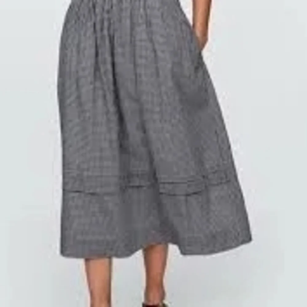 Gap X Doen Gingham Navy & White Maxi Skirt - Picture 3 of 7